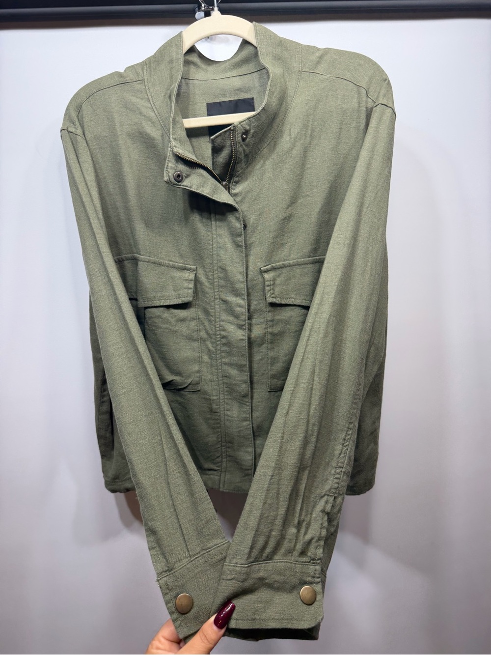 Sanctuary Armstrong Sage Green Linen Blend Utility Jacket XL NWT - Picture 5 of 13